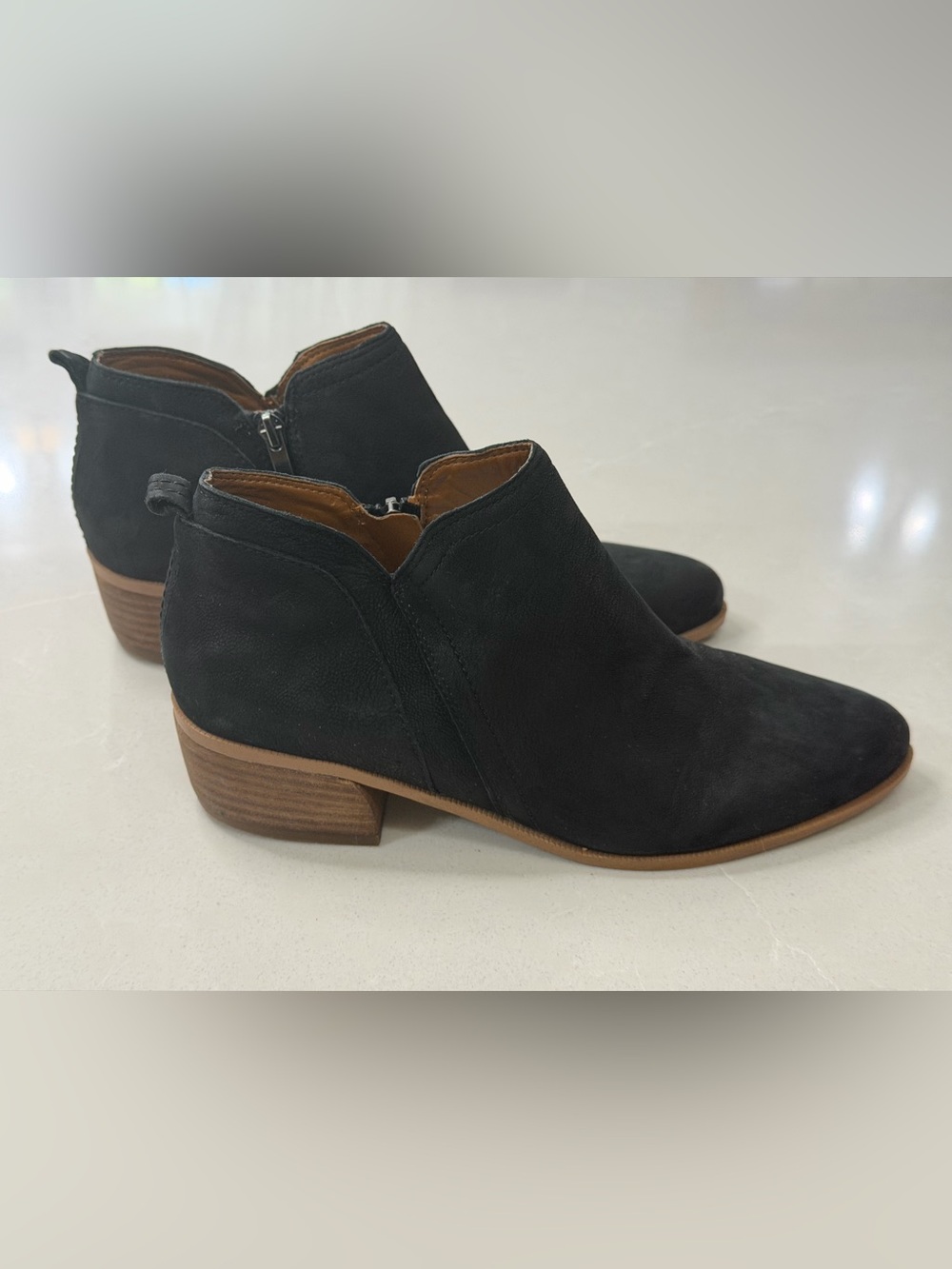 Franco Sarto Laslo Black Leather Ankle Booties 9.5M